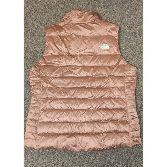 The North Face Aconcagua Down Vest Womens XL Metallic Rose Gold Puffer Jacket - Picture 2 of 5